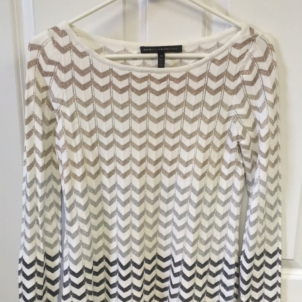 WHBM light sweater with metallic pattern